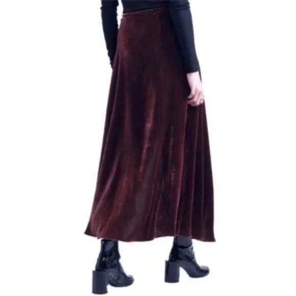 Eileen Fisher Silk/Rayon Wrapped Velvet Maxi Skirt - Picture 2 of 12